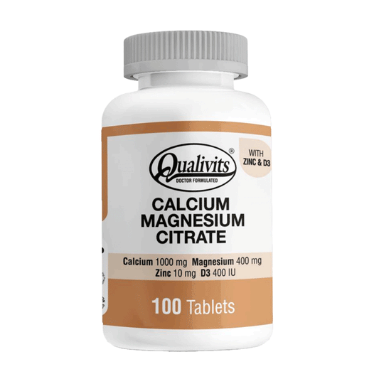 Calcio, Magnesio, Zinc, Vitamina D3 x 100 Tabs | Qualivits