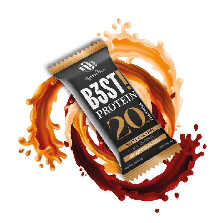 B3ST Protein Barra 20 Grs de Proteína - Caja x10 Sabor Salty Caramel | Natural Bars Best