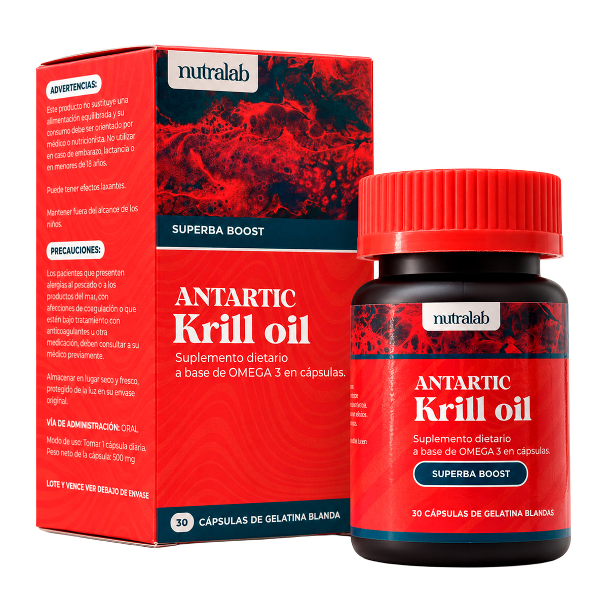 Aceite de Krill Antartico Omega 3 - 30 Cápsulas | Nutralab