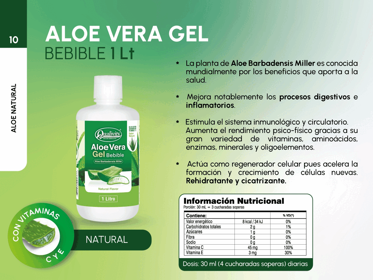 Aloe Vera Bebible 1 Litro Natural | Qualivits