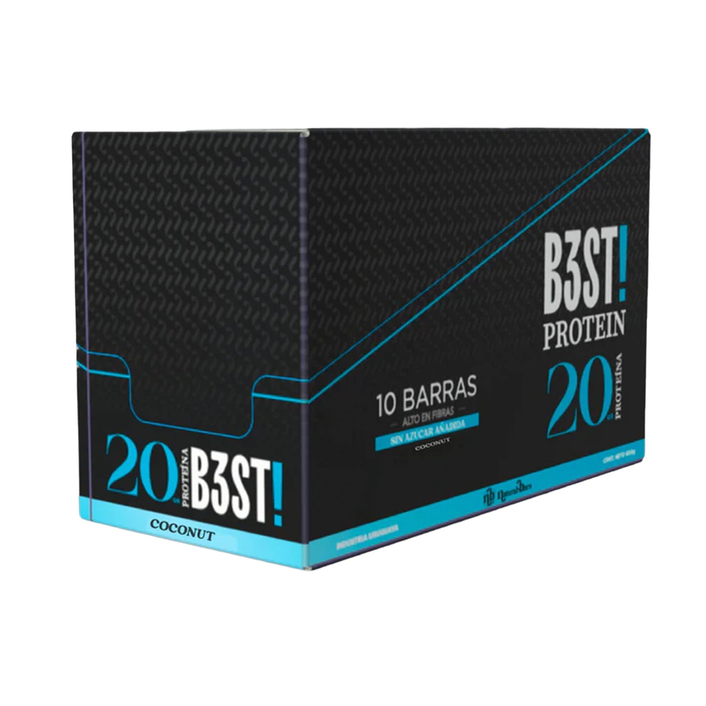 B3ST Protein Barra Vegana 20 Grs de Proteína - Caja x10 Sabor Coco | Natural Bars Best