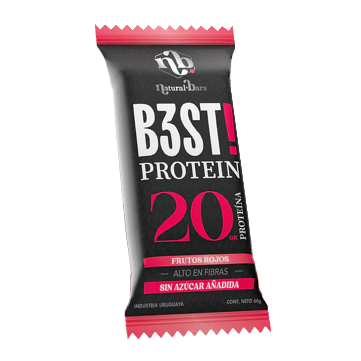 B3ST Protein Barra 20 Grs de Proteína - Caja x10 Sabor Frutos Rojos | Natural Bars Best