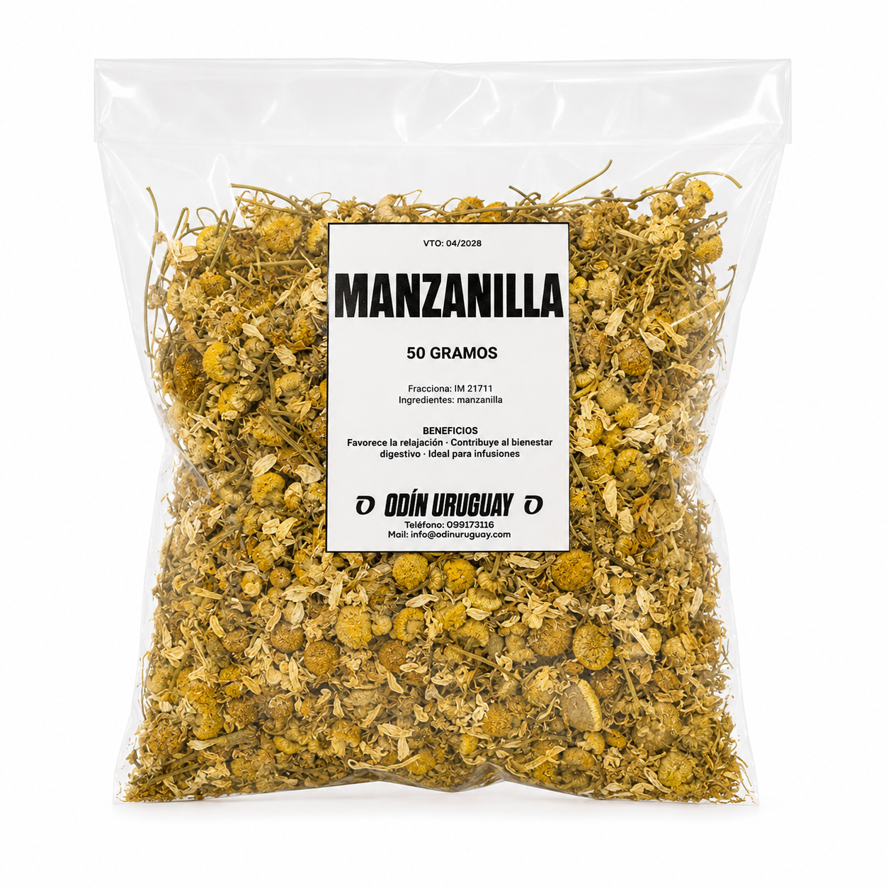 Manzanilla para Té Digestivo - 50 Gramos | Odín Uruguay