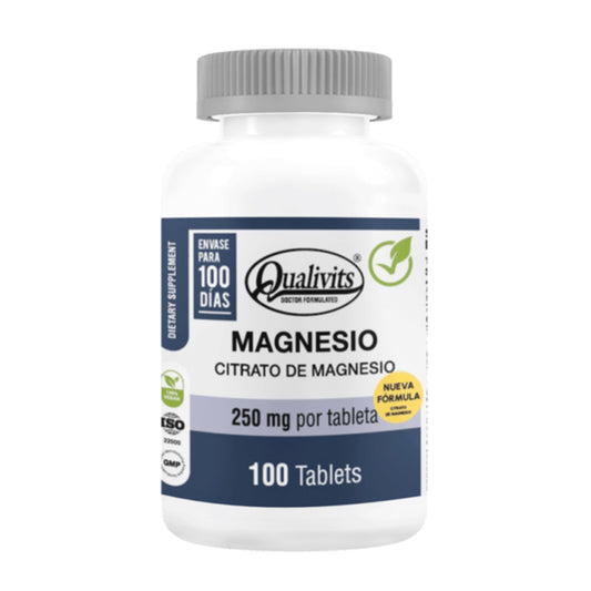 Citrato de Magnesio 250mg x 100 Tabletas | Qualivits