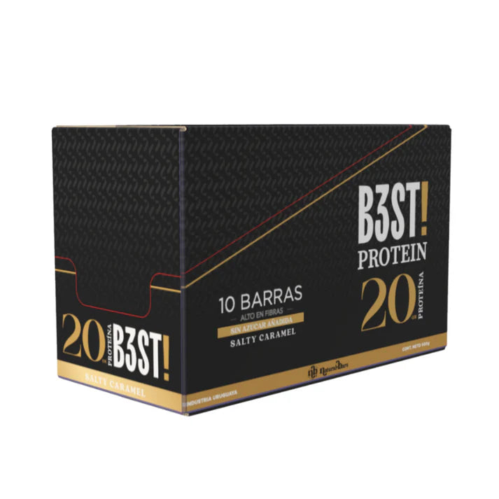 B3ST Protein Barra 20 Grs de Proteína - Caja x10 Sabor Salty Caramel | Natural Bars Best
