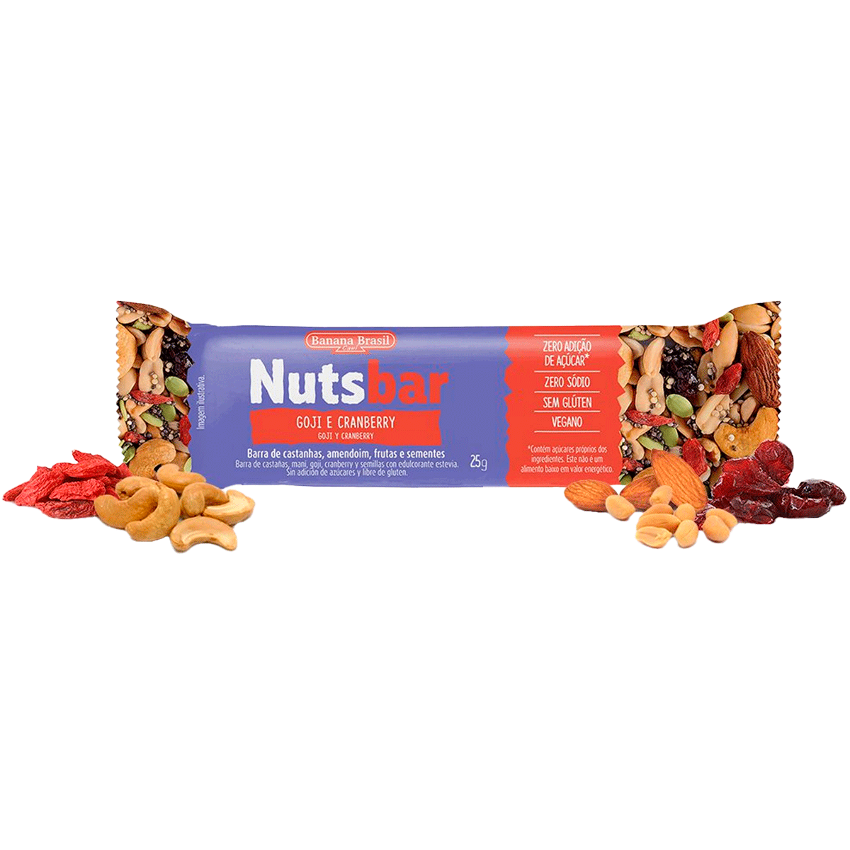 Barritas Nuts Bar Arándano Rojo y Goji Caja x12 Banana Brasil