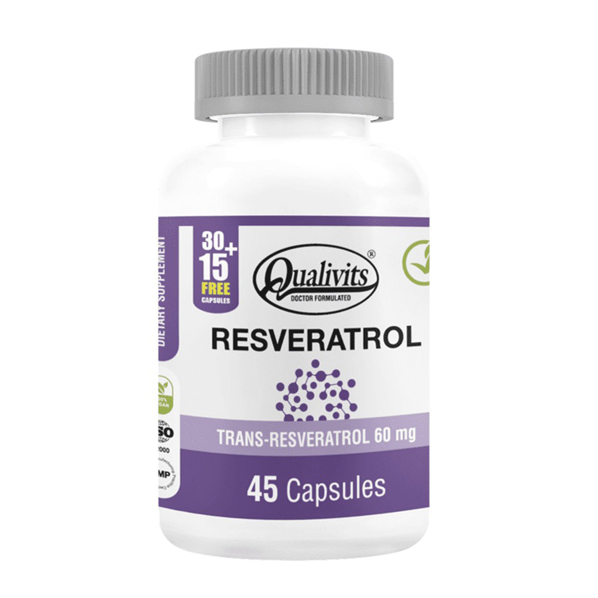 Resveratrol Antioxidante x 45 Cápsulas | Qualivits