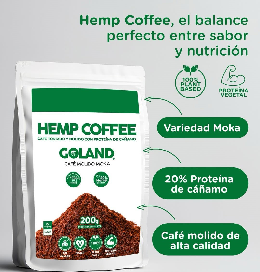 Café con Proteína de Semillas de Cáñamo 200 grs | Goland