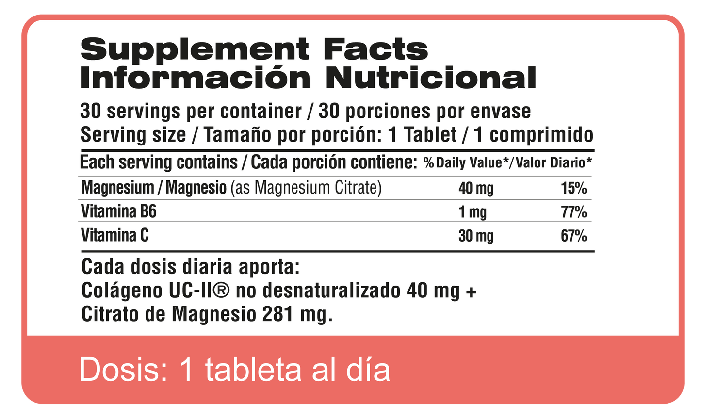 Colágeno Tipo 2 + Magnesio, Vitamina C y B6 | Qualivits