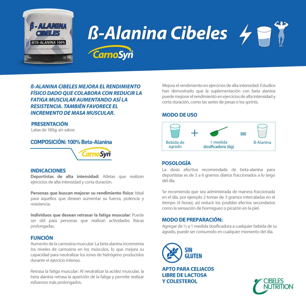 Beta Alanina 180 Gramos | Cibeles Nutrition