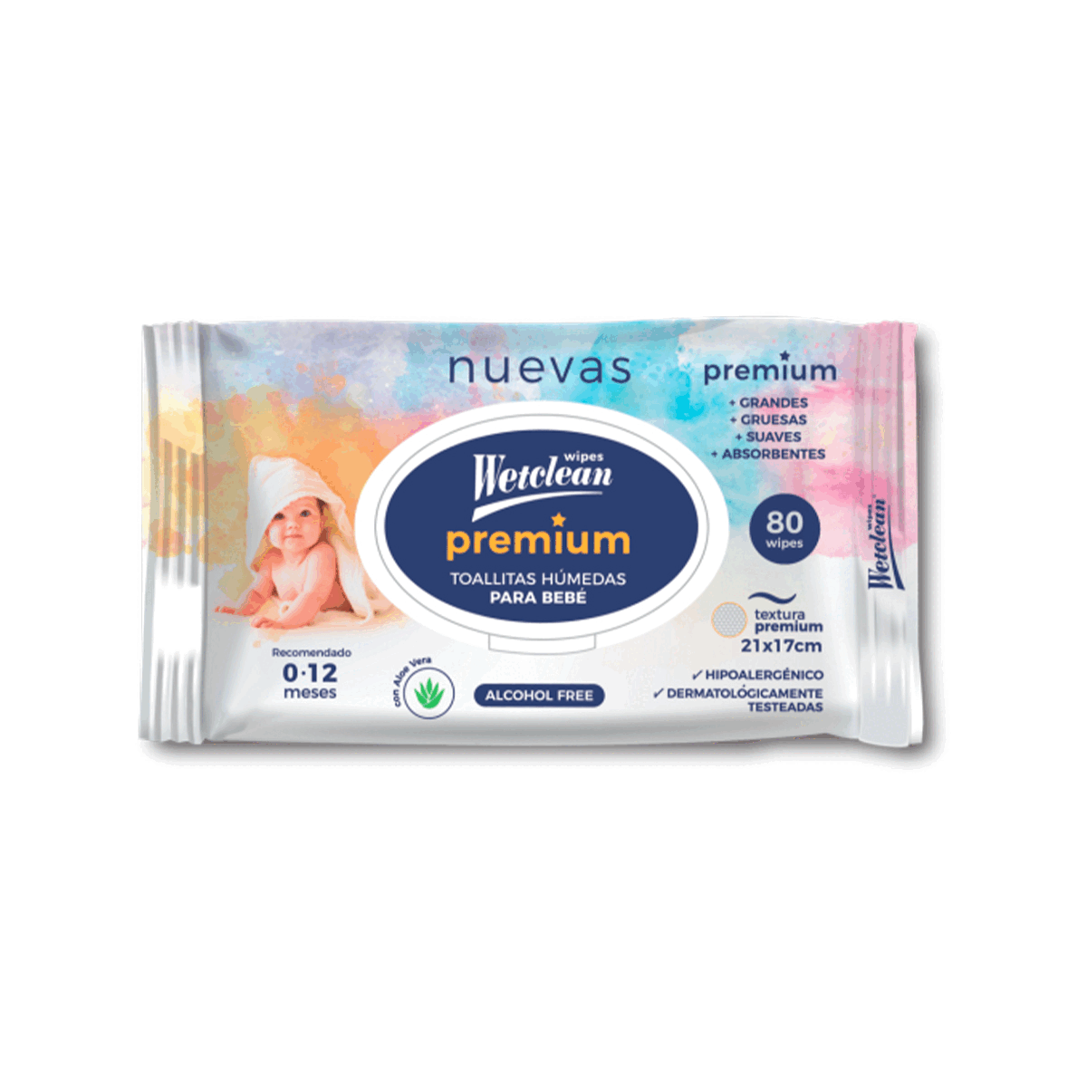 Toallitas Húmedas Para Bebé Premium - 80 Unidades | Wetclean