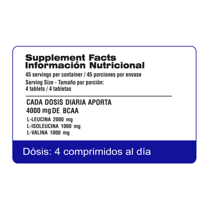 BCAA 4000 Mg x 120 Tabletas | Qualivits