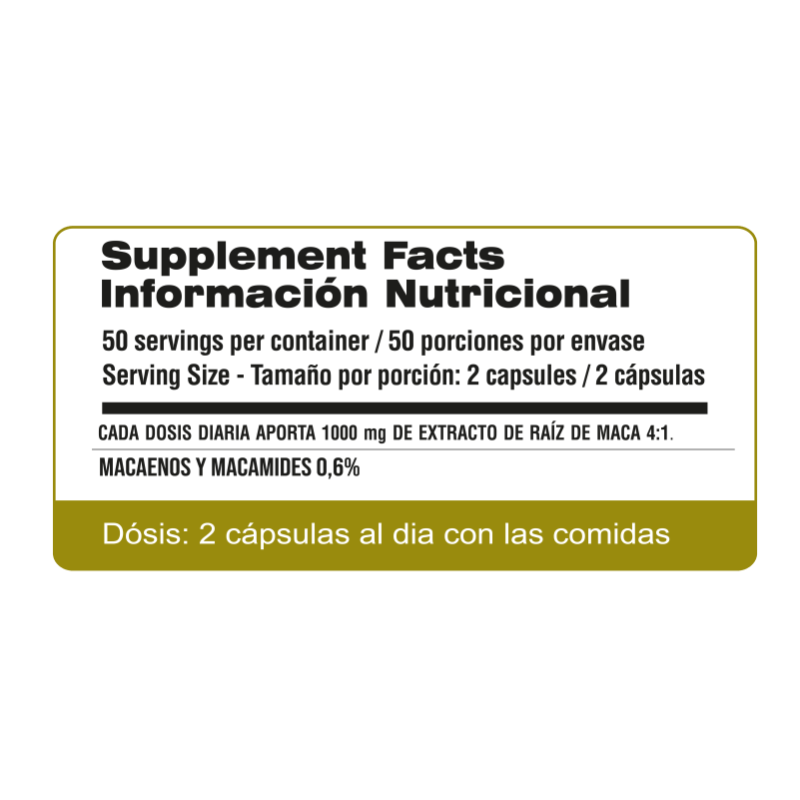 Extracto Maca Orgánica 1000mg x 100 Cápsulas | Qualivits