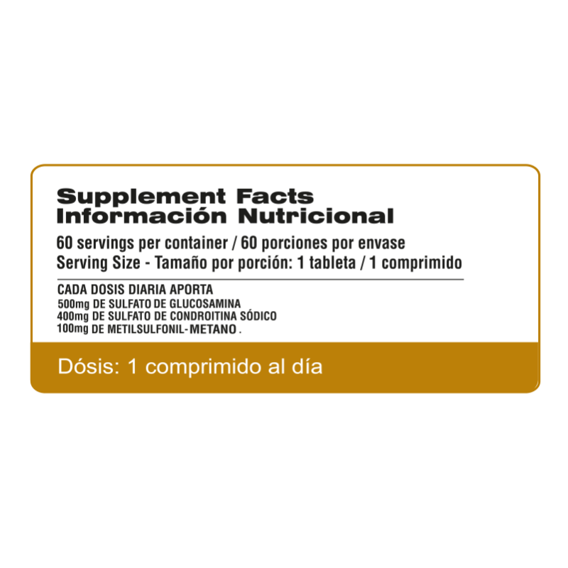 Complejo de Glucosamina y Condroitina x 60 Tabletas | Qualivits