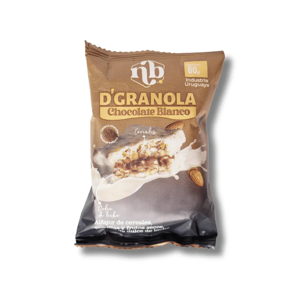 Alfajores D´Granola Chocolate Blanco - Caja x8 | Natural Bars