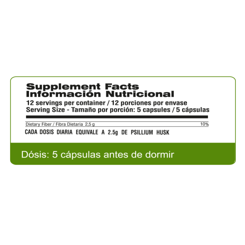 Psyllium Husk Fibra x 60 Cápsulas | Qualivits