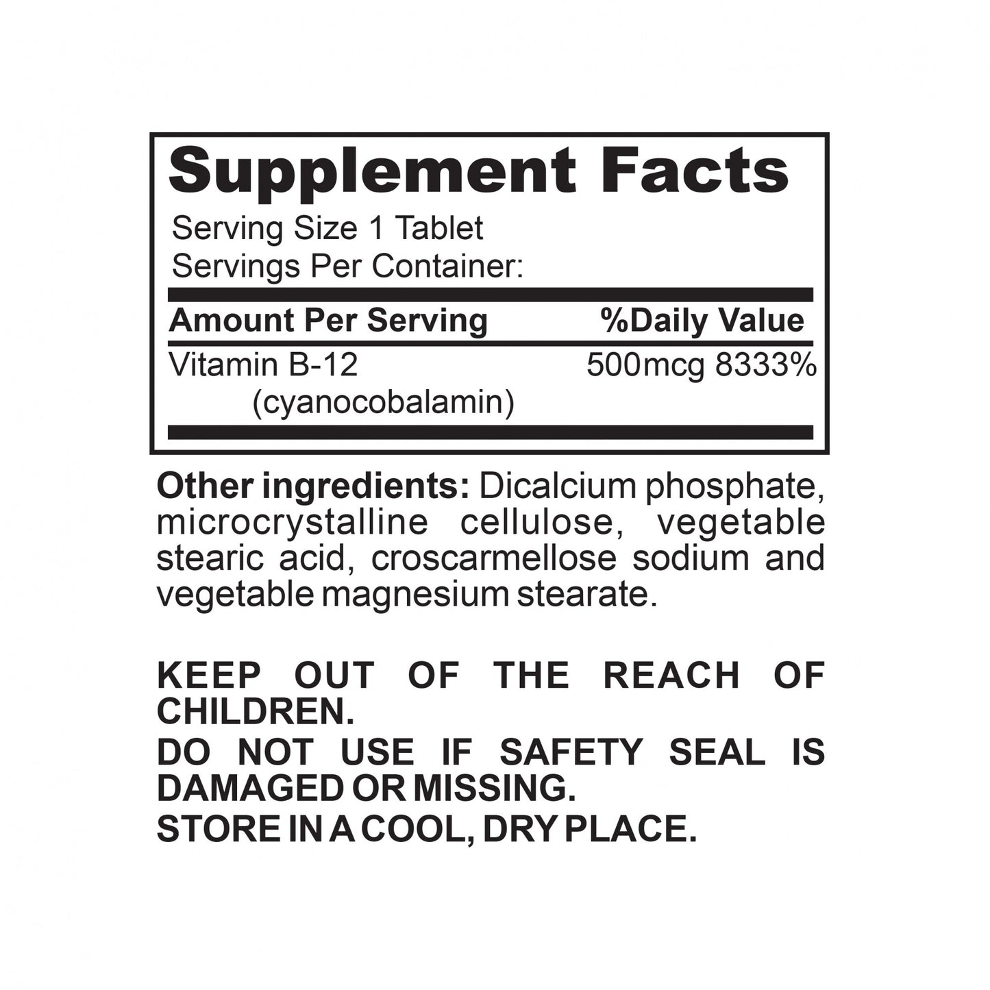 Vitamina B12 - 100 Tabletas | Saturn