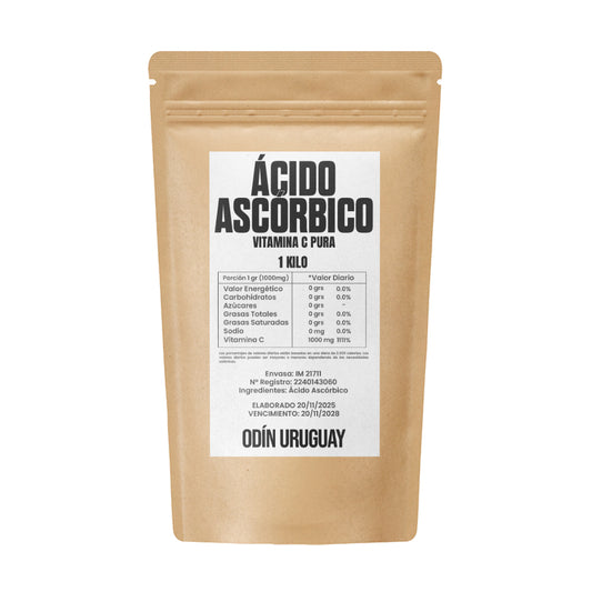 Vitamina C Pura en Polvo - Ácido Ascórbico 1 Kilo | Odín Uruguay