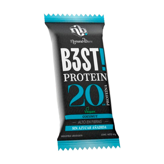 B3ST Protein Barra Vegana 20 Grs de Proteína - Caja x10 Sabor Coco | Natural Bars Best