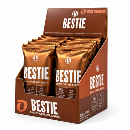 Barra Proteica Best Bestie Salty Caramel y Nueces - Caja x 12 | Natural Bars