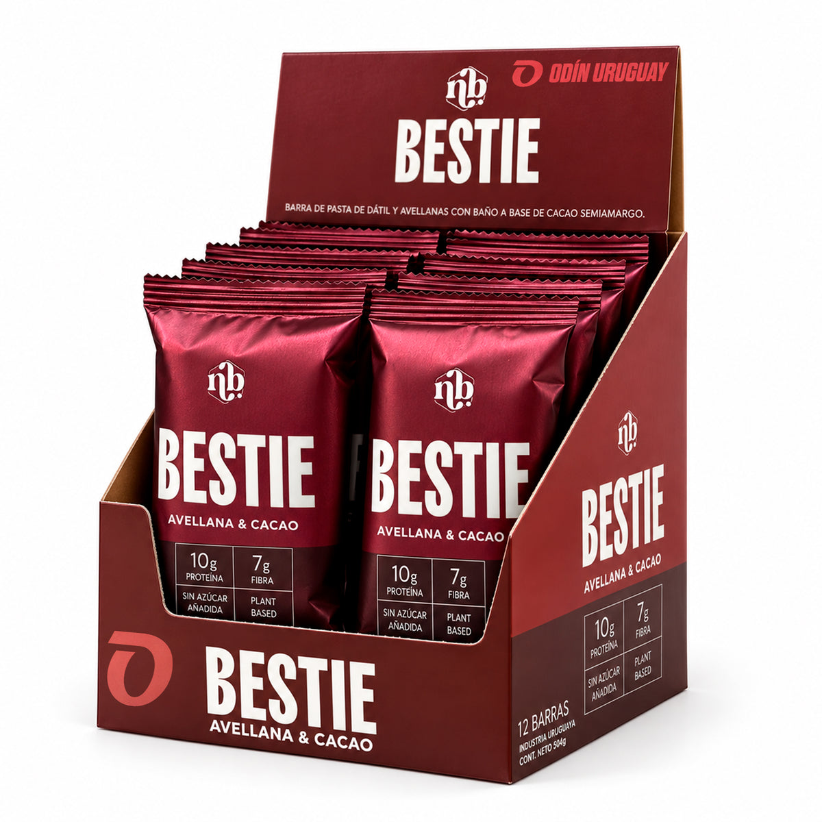 Barra Proteica Best Bestie Avellana y Cacao - Caja x 12 | Natural Bars