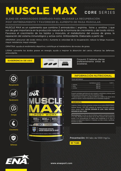 Muscle Max 90 Tabletas | ENA Sport
