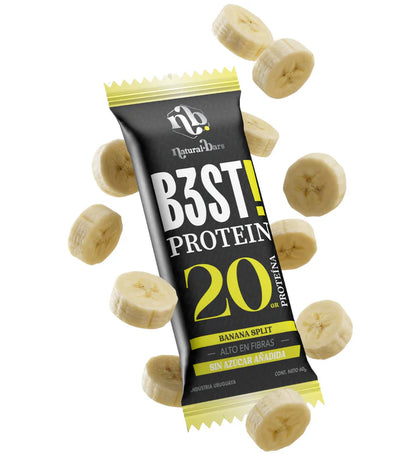 B3ST Protein Barra 20 Grs de Proteína - Caja x10 Sabor Banana Split | Natural Bars Best