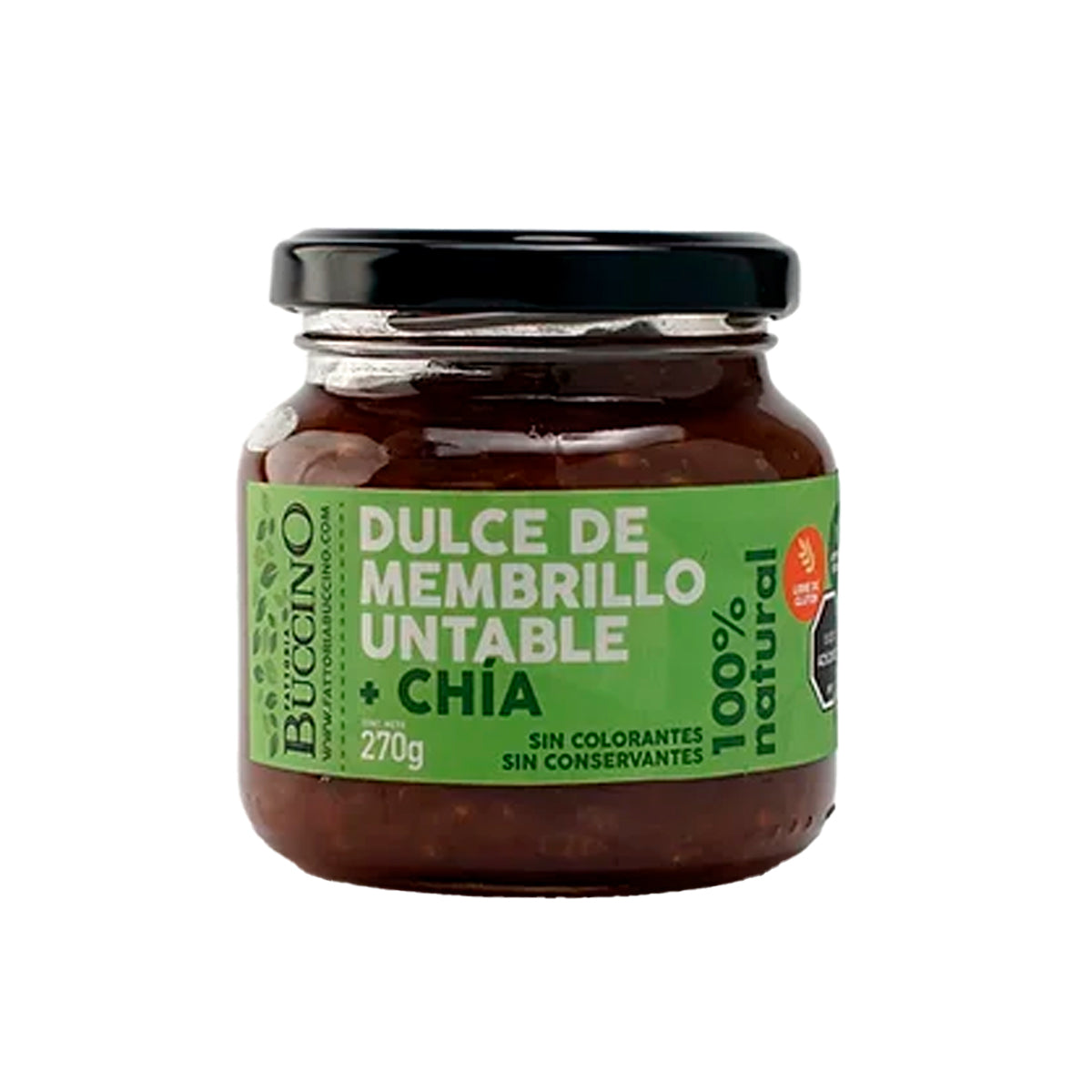 Dulce de Membrillo Untable con Chía 100% Natural 270 Gramos | Fattoria Buccino