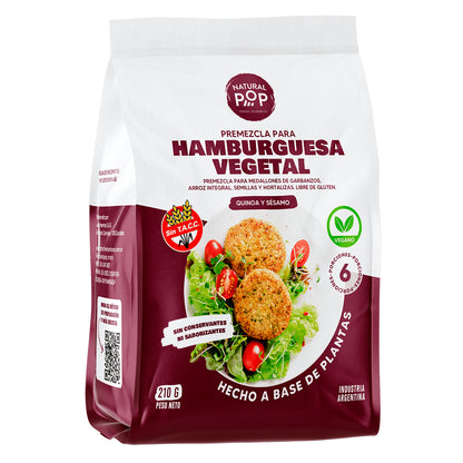 Premezcla para Hamburguesas Veganas Sin Gluten 6 Unidades | Natural Pop