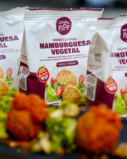 Premezcla para Hamburguesas Veganas Sin Gluten 6 Unidades | Natural Pop