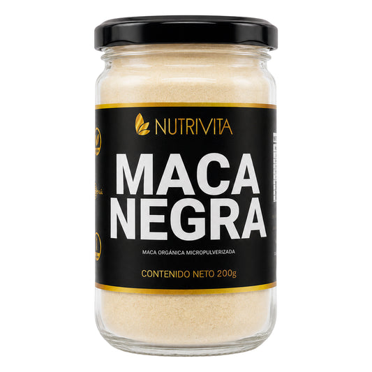 Maca Negra Peruana Orgánica Gelatinizada Micropulverizada - 200 Gramos | Nutrivita