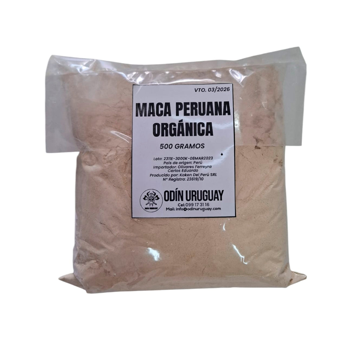 Maca Peruana Orgánica 500 Gramos | Odín Uruguay