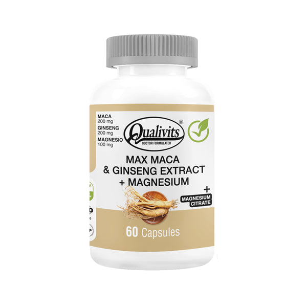 Max Maca con Ginseng y Magnesio x 60 Cápsulas | Qualivits – Odín Uruguay
