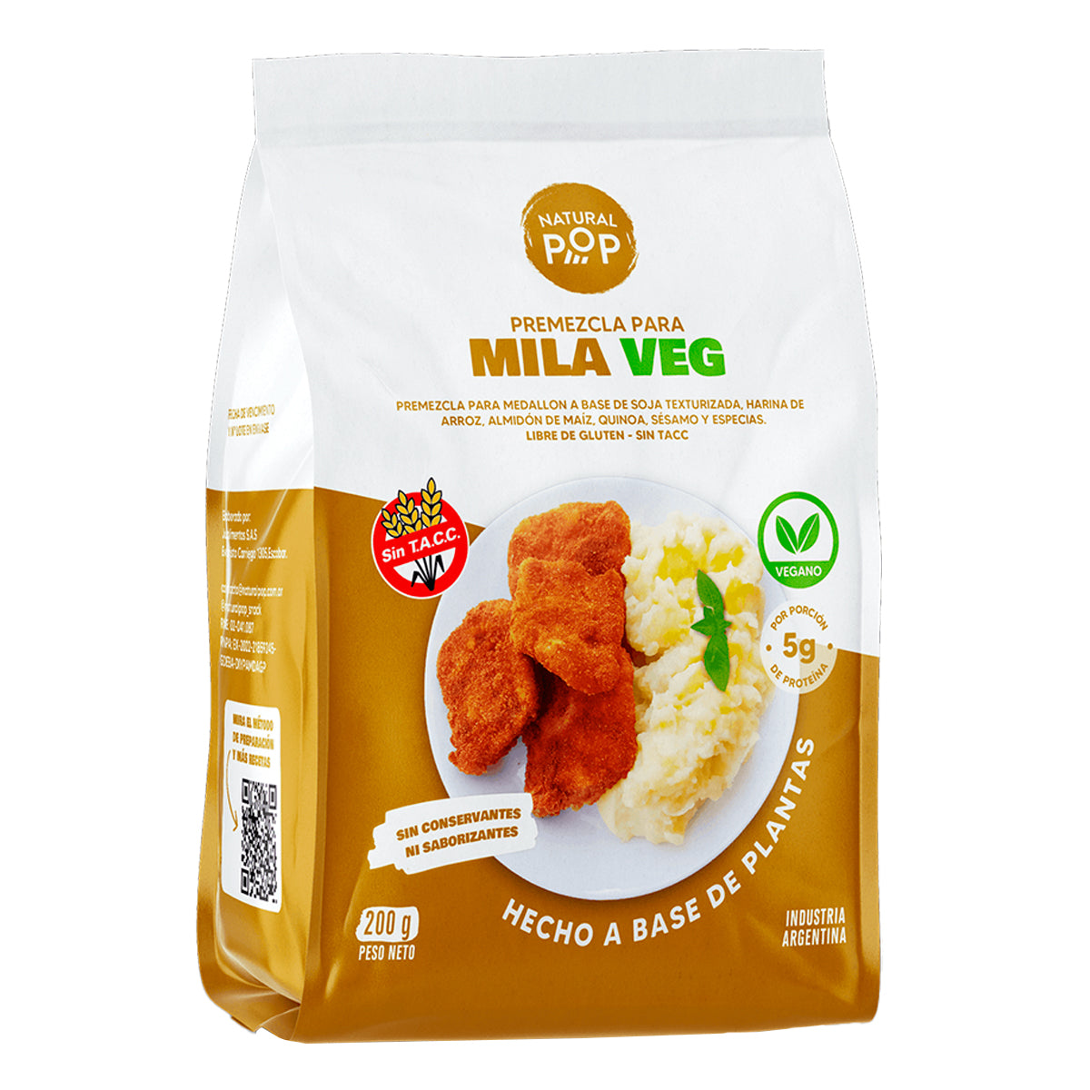 Premezcla para Milanesas Veganas Sin Guten 210 Gramos | Natural Pop