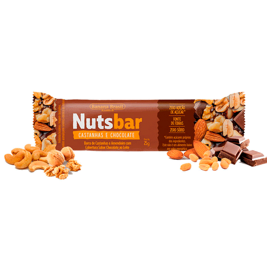 Barritas Nuts Bar Chocolate y Castañas - Caja x12 | Banana Brasil