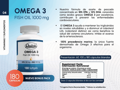Omega 3 Fish Oil x 60 Cápsulas | Qualivits
