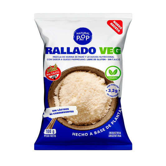 "Queso" Rallado Vegano Sin Gluten 100 Gramos | Natural Pop