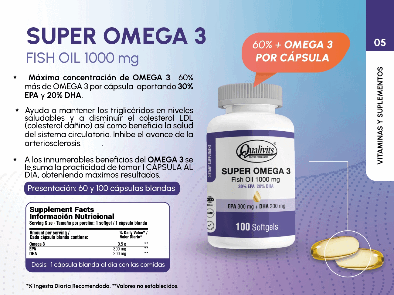 Super Omega 3 x 100 Cápsulas | Qualivits