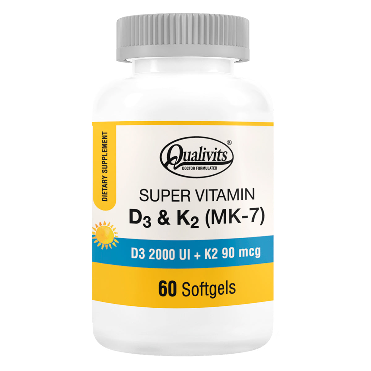 Vitamina D3 + Vitamina K2 MK-7 60 Cápsulas | Qualivits