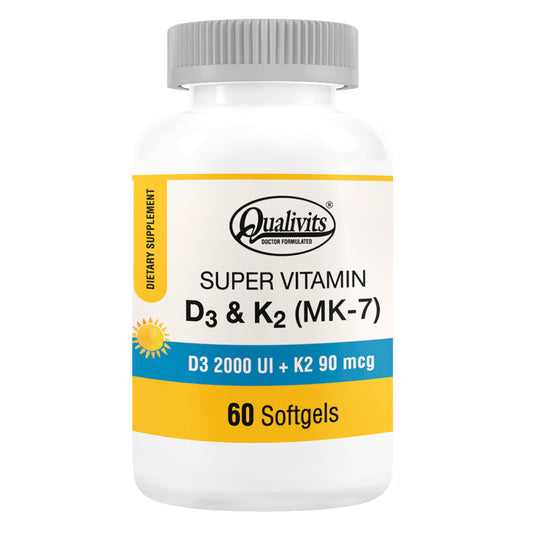Vitamina D3 + Vitamina K2 MK-7 60 Cápsulas | Qualivits