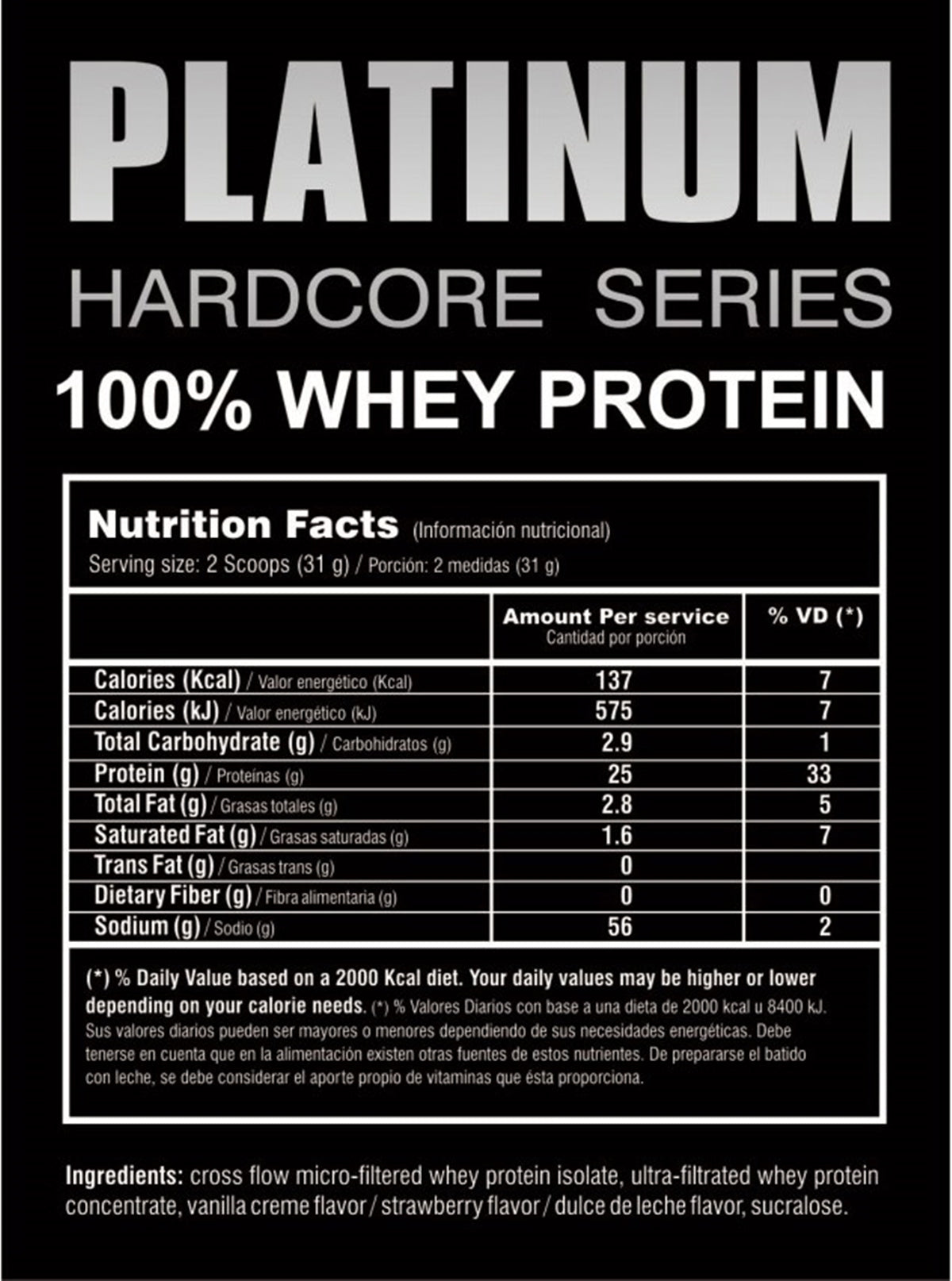 Whey Protein 2 Libras | Platinum