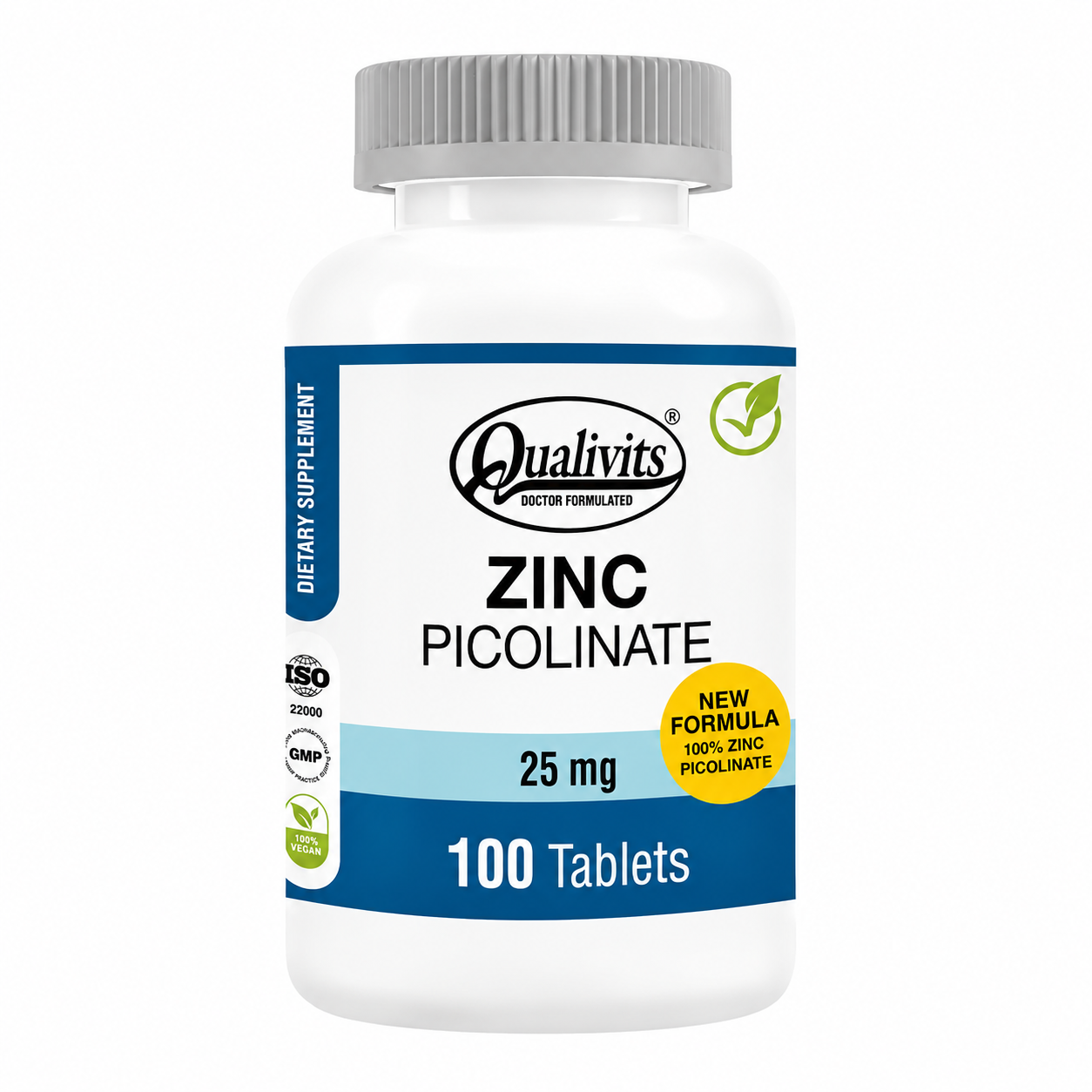 Zinc Picolinato 25 Mg x 100 Tabletas | Qualivits