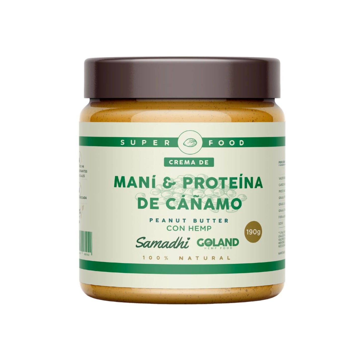 Mantequilla de Maní Proteica Cáñamo 190 grs | Goland