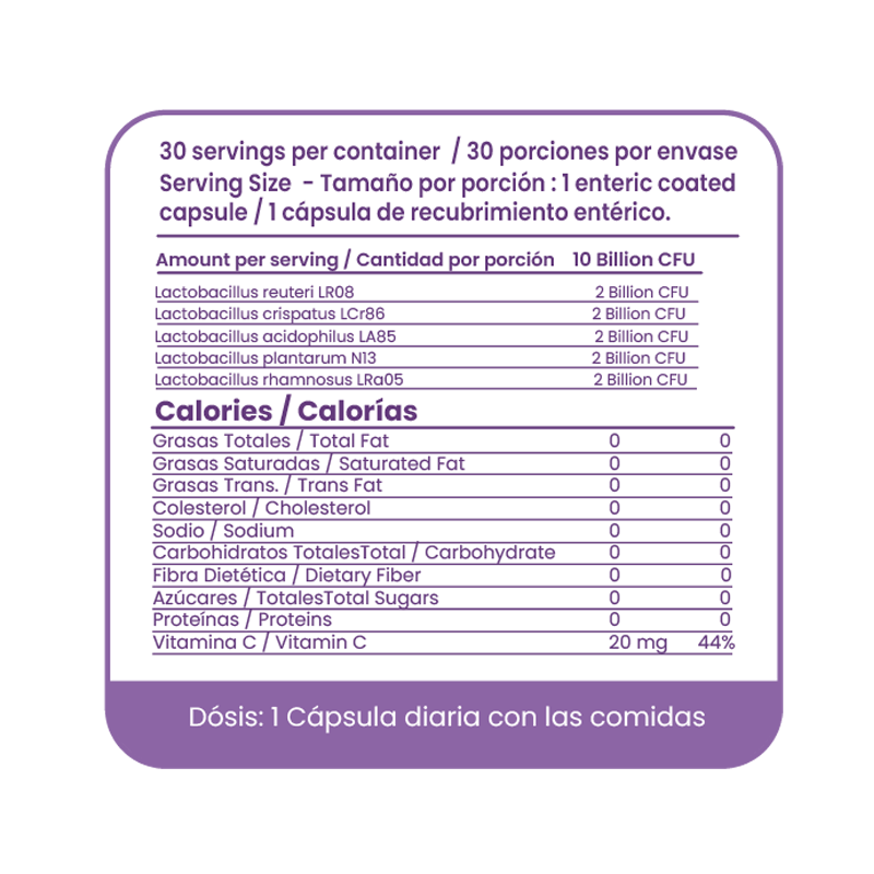 Kaia Probiótico Cranberry + Vitamina C 30 Cápsulas | Qualivits